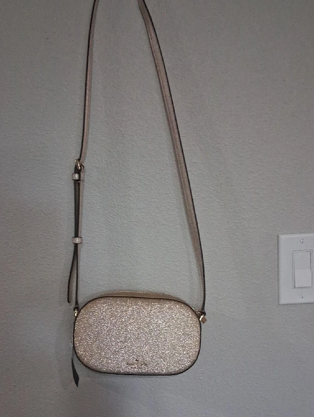 Kate Spade Glitter Crossbody Bag in Silver